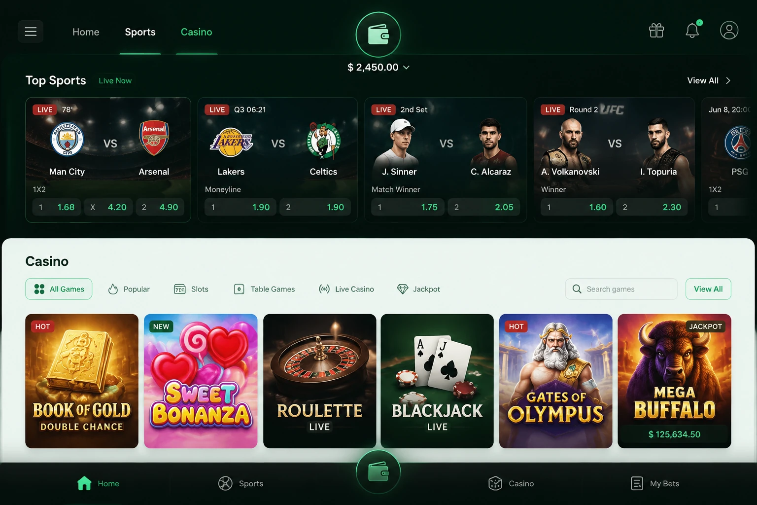 Available Casino Games